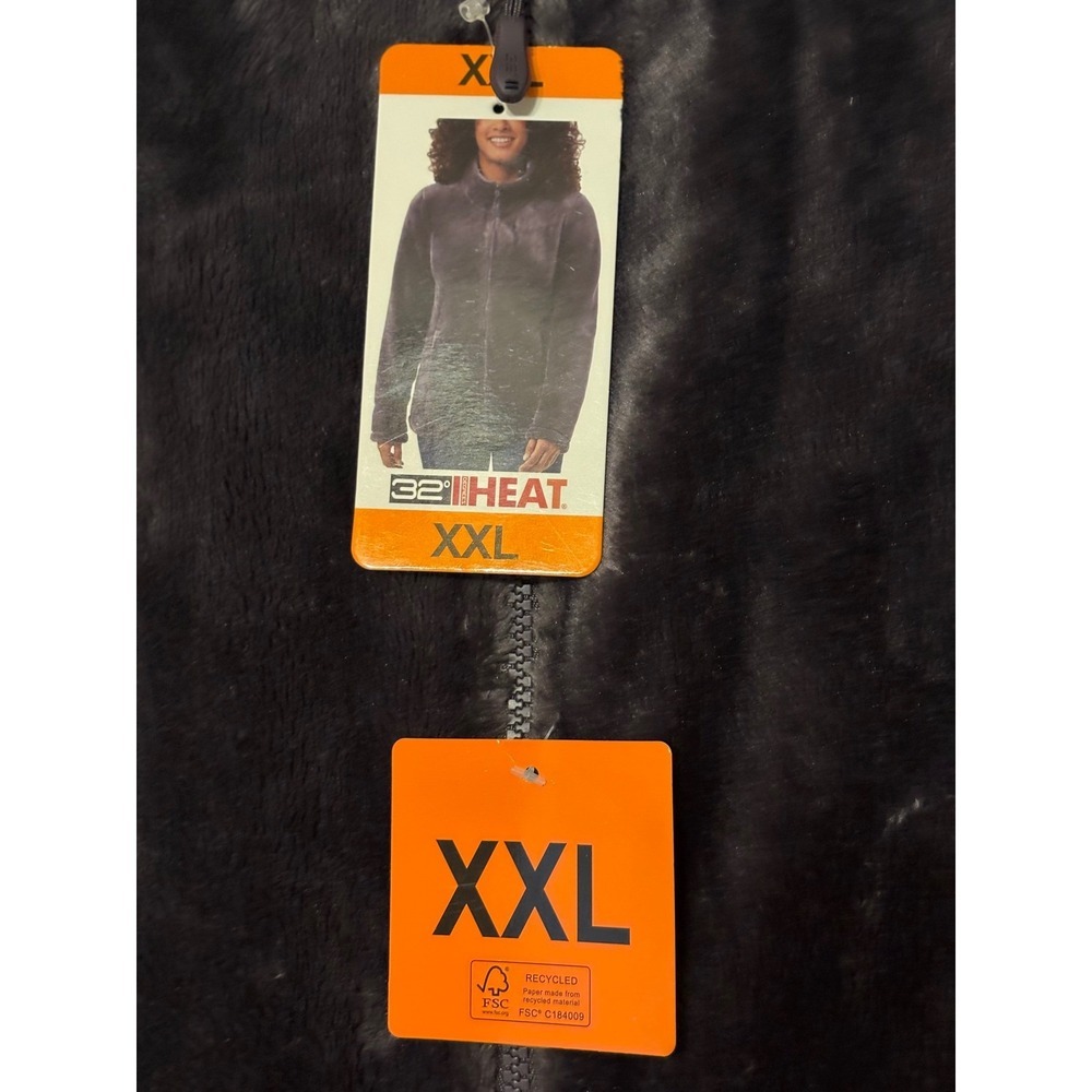 32 Degrees Plush Faux Fur Full-Zip Jacket in Dark Brown - Picture 10 of 11